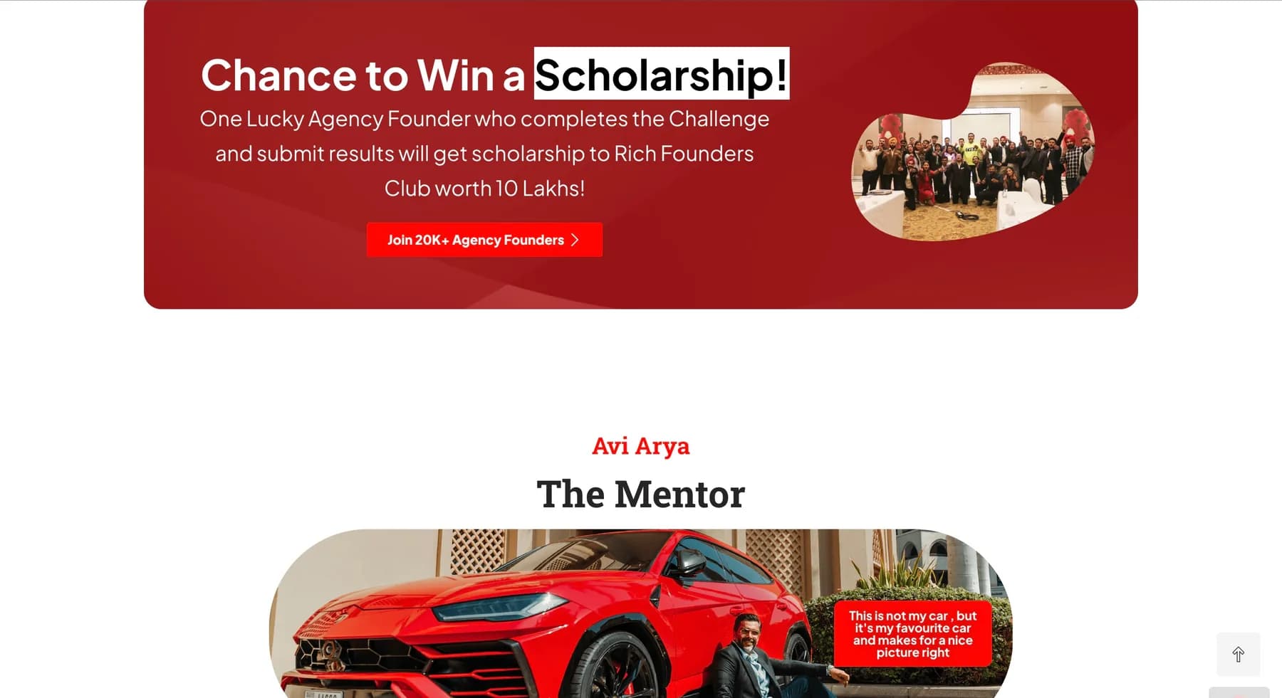 Ask Avi Arya website, screen 2 of 3