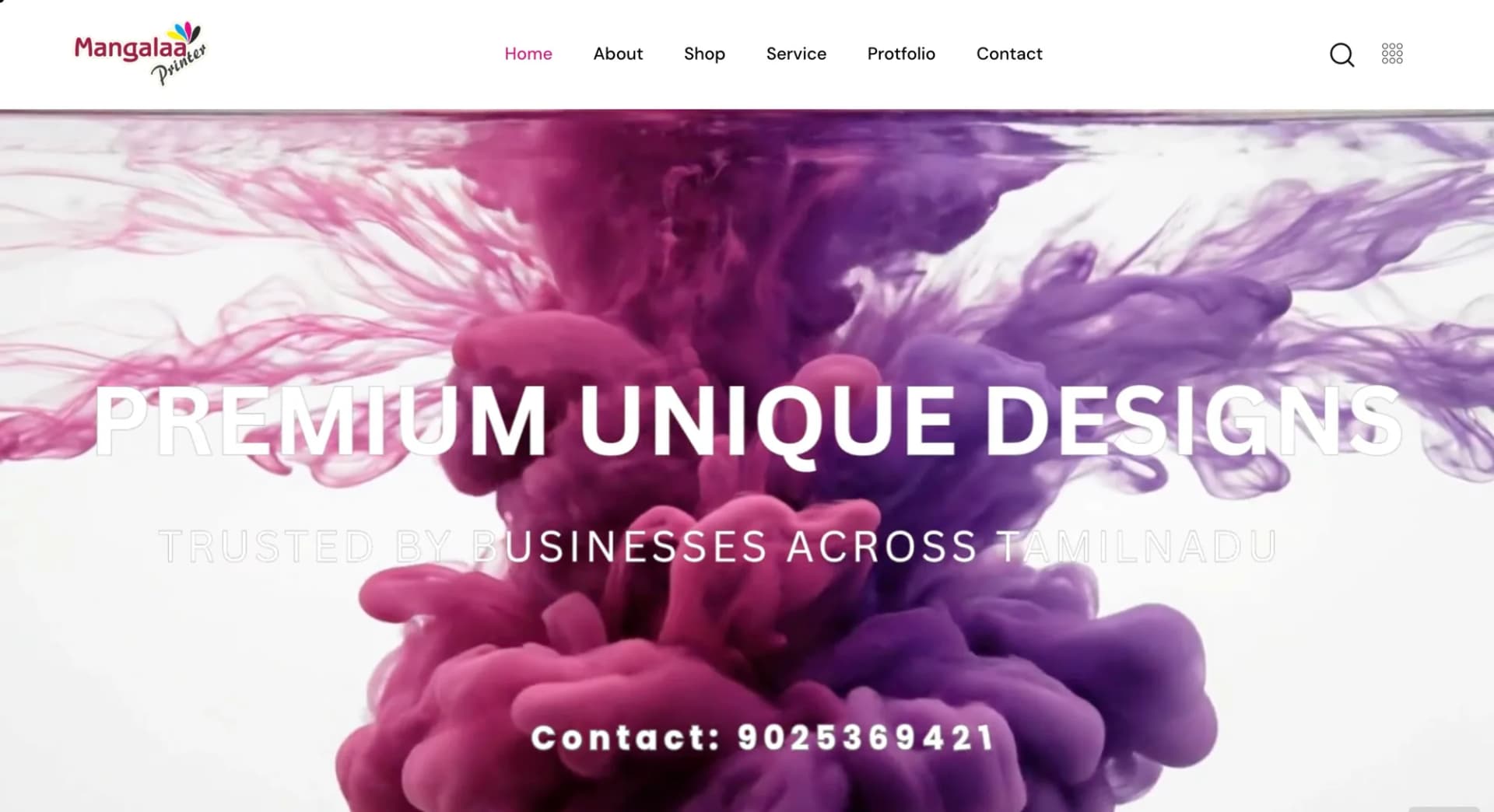Mangalaa Printers website homepage