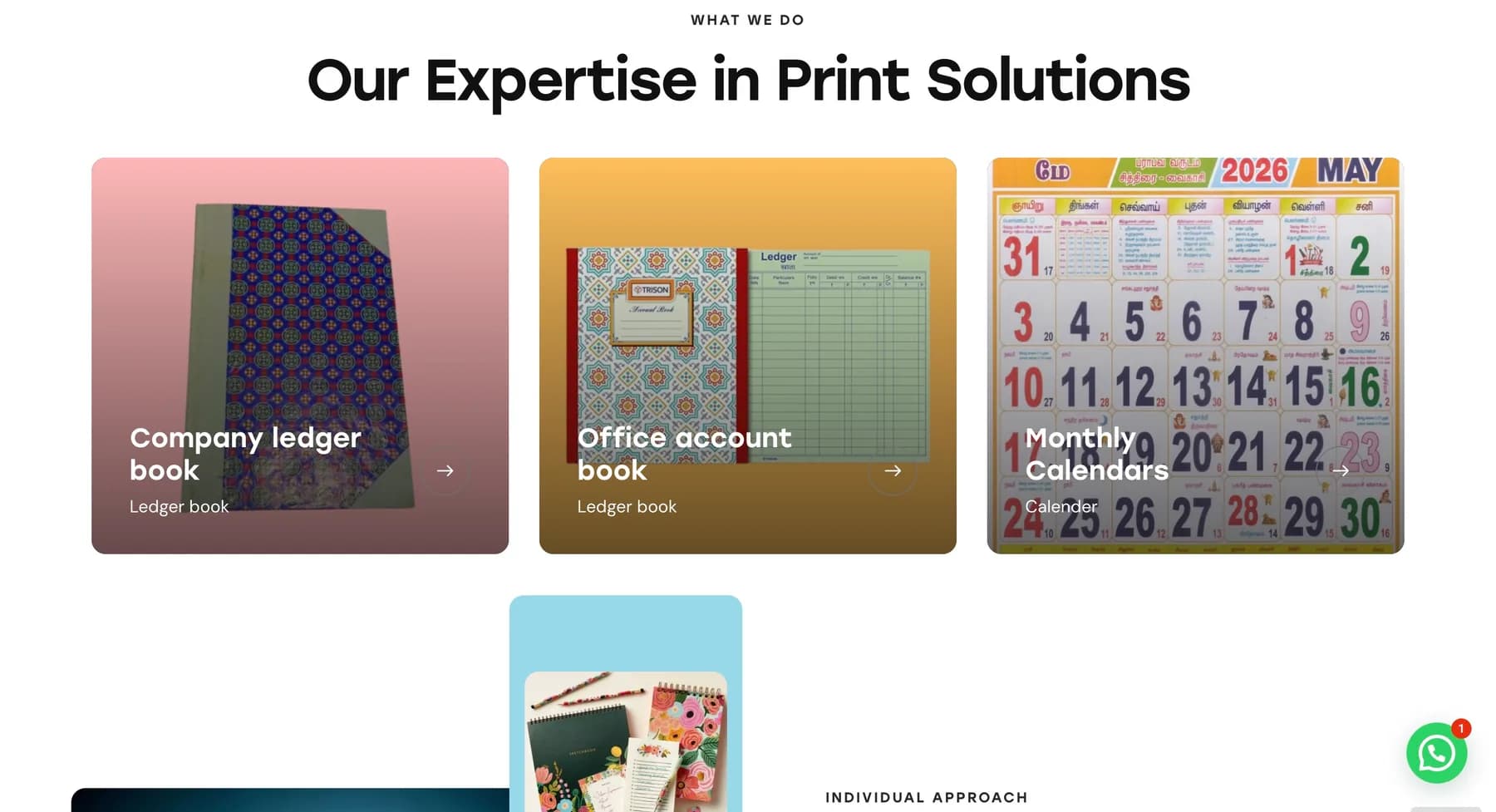 Mangalaa Printers website, screen 2 of 4