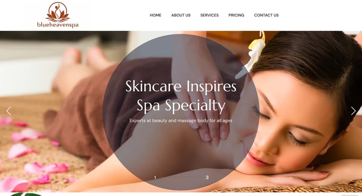 Blue Heavens Spa — Business Website by Abrix Solutions
