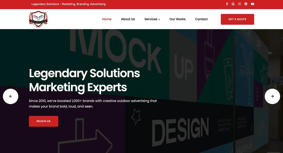 Legendary Solutions — Corporate Website by Abrix Solutions