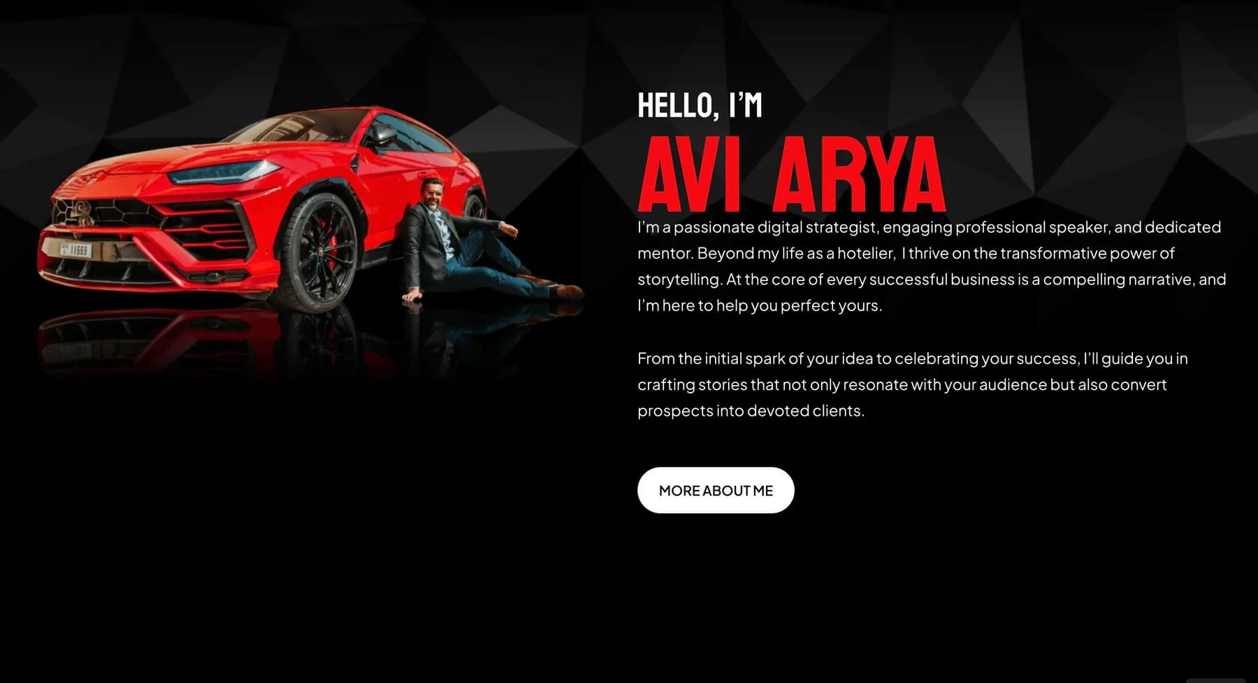 Rich Founders Club website, screen 1 of 4